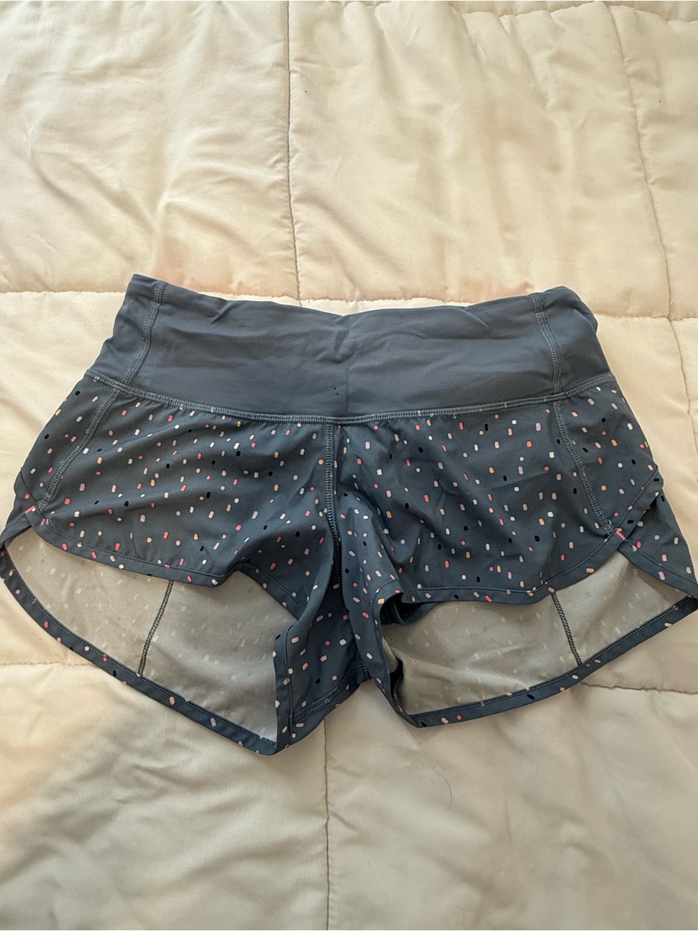 Women's Navy Print Running Shorts